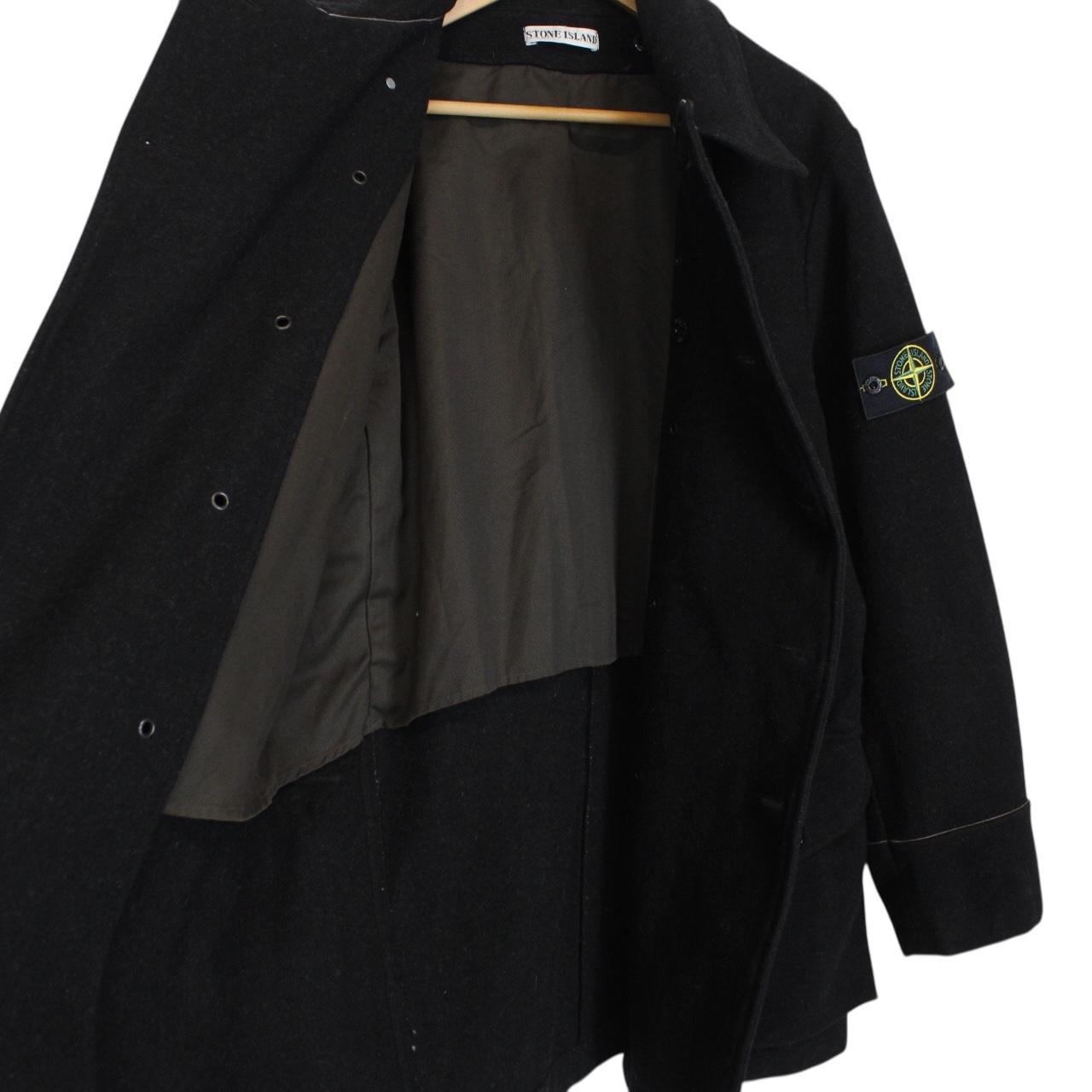 Vintage Stone Island AW 2002 Black Heavyweight Wool Pea Coat