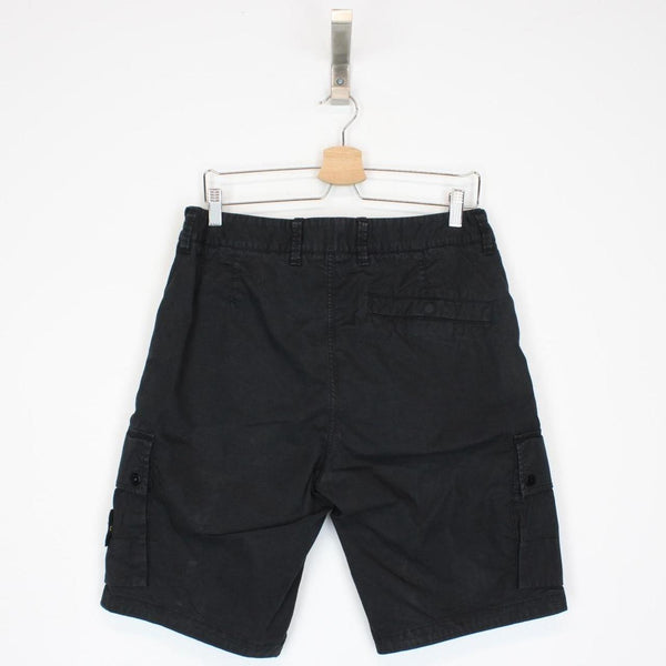 Stone Island 2022 Black Bermuda Cotton Cargo Shorts