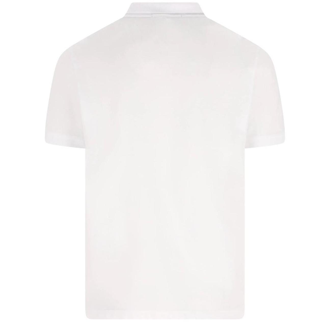 Stone Island White Short Sleeve Slim Fit Organic Cotton Polo Shirt