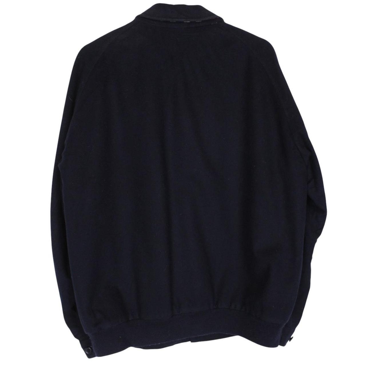 Vintage 90s Burberry Navy Blue Nova Check Alpaca Wool Harrington Jacket