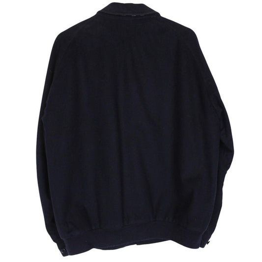 Vintage 90s Burberry Navy Blue Nova Check Alpaca Wool Harrington Jacket