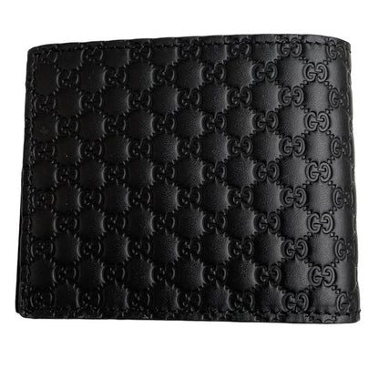 Gucci Black Leather Microguccisima Monogram Wallet