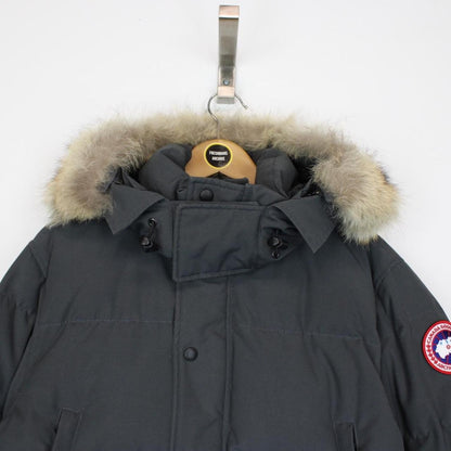 Canada Goose Graphite Grey Wyndham Parka Down Jacket with Fur Trim