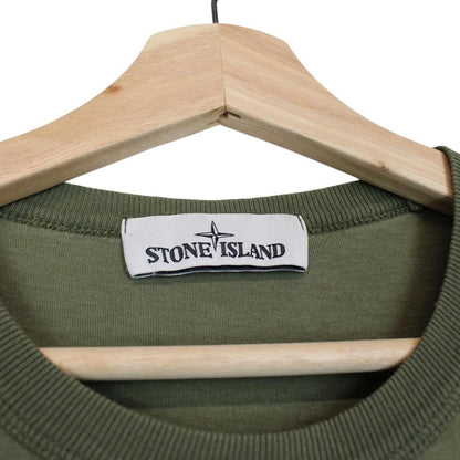 Stone Island AW 2019 Green Short Sleeve Cotton Logo Print T-Shirt
