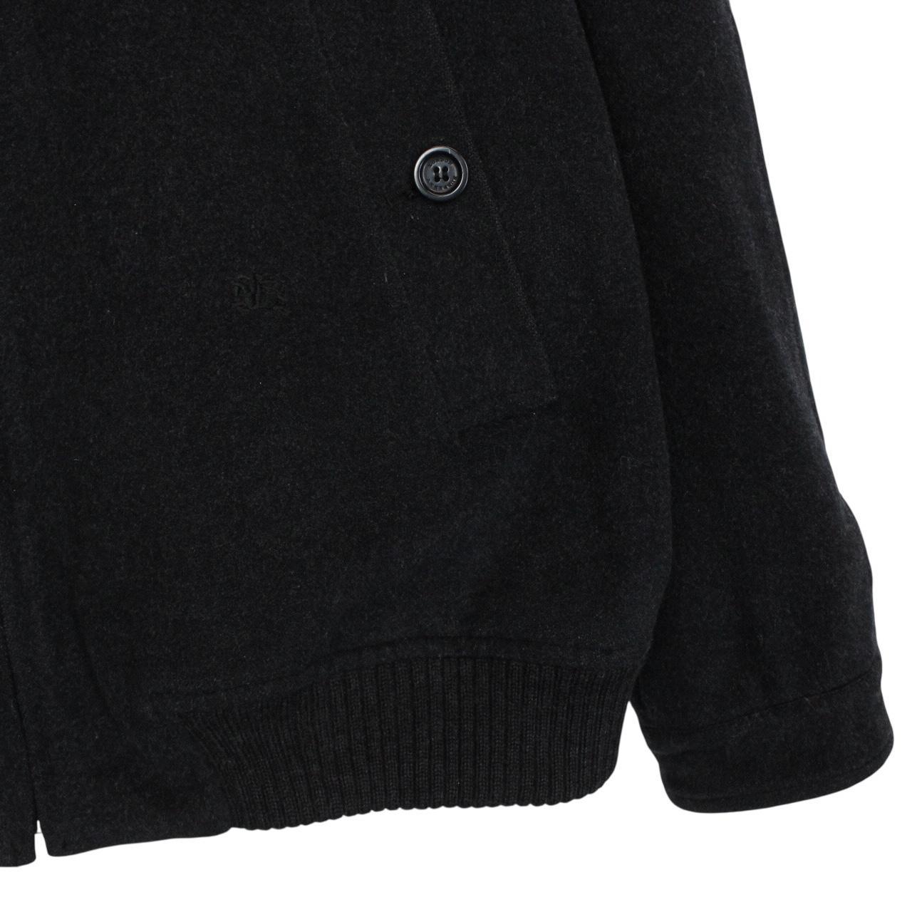 Vintage Burberry London Dark Grey Nova Check Lined Wool Harrington Jacket