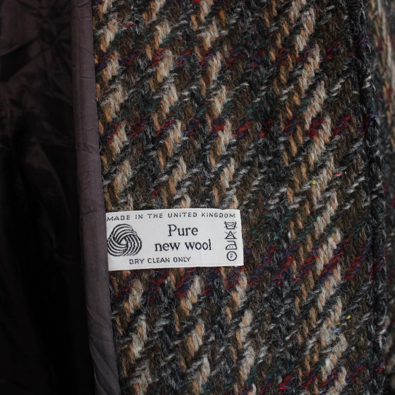 Vintage 80s Aquascutum Multicoloured Check Wool Coat