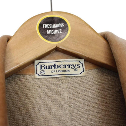 Vintage 80s Burberry Tan Brown Merino Wool/Acrylic Knit Jacket
