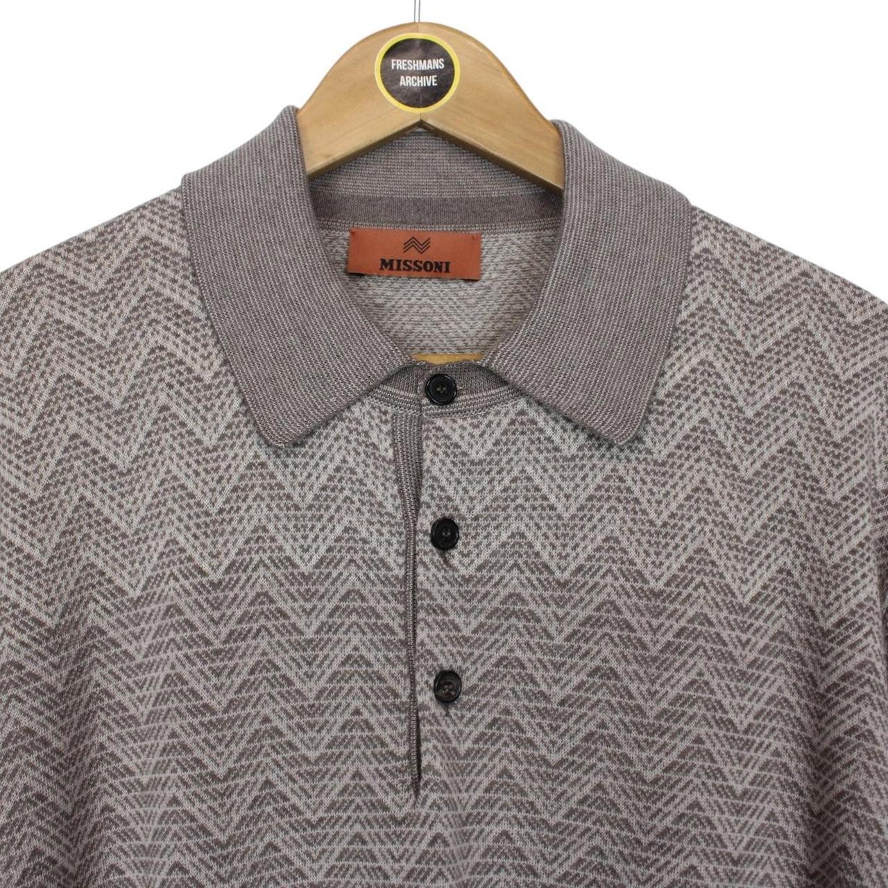 Missoni Multicoloured Wool/Cotton Knit Long Sleeve Polo Shirt Jumper