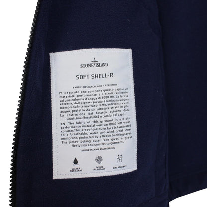 Stone Island AW 2018 Navy Blue Full Zip Soft Shell-R Jacket