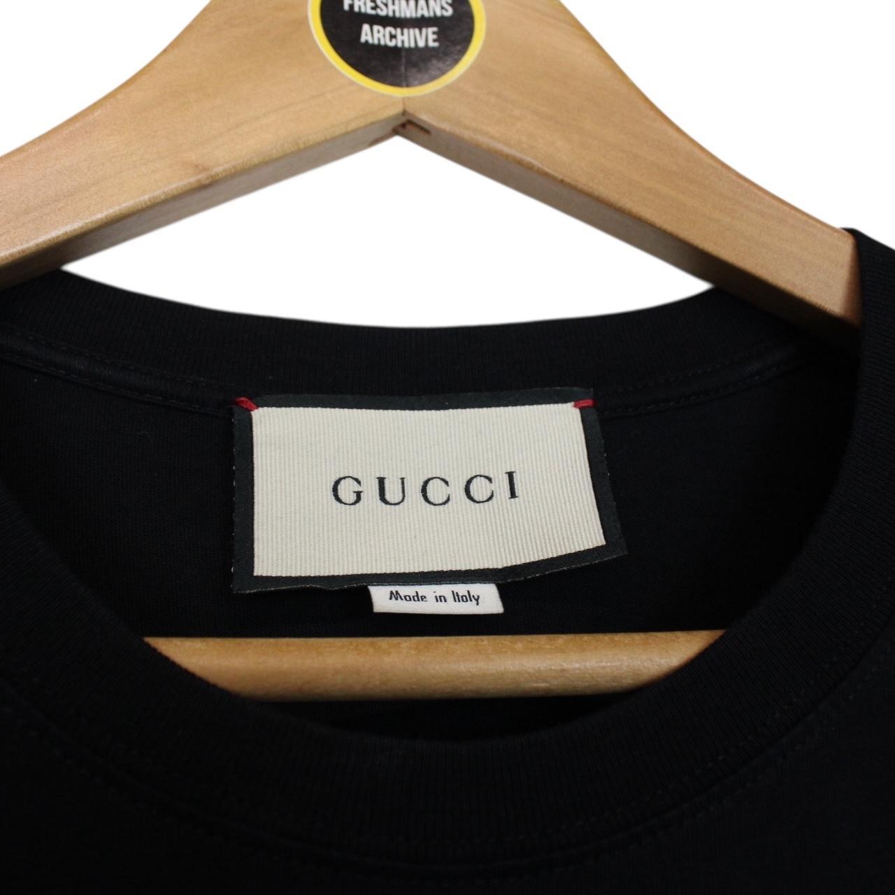 Gucci Black Iridescent Logo Short Sleeve Cotton T-Shirt