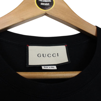 Gucci Black Iridescent Logo Short Sleeve Cotton T-Shirt