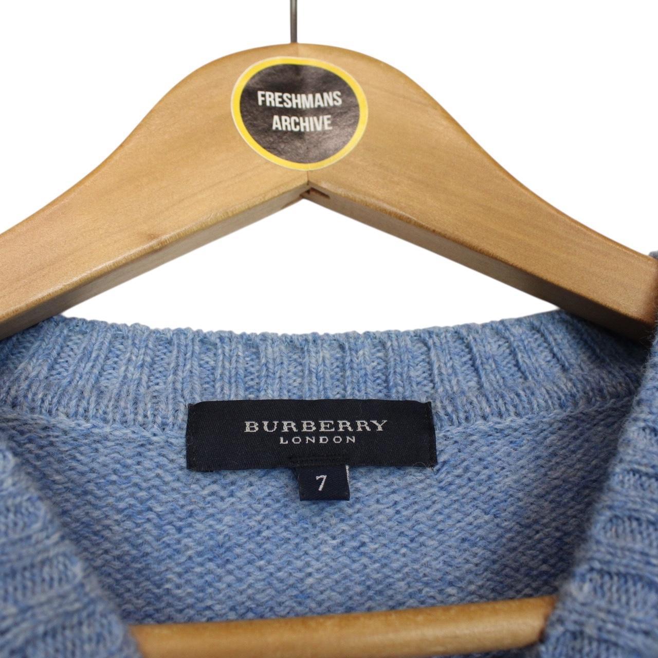 Vintage Burberry London Blue Wool Knit Jumper
