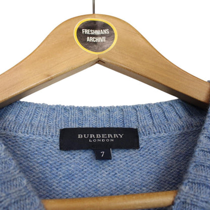 Vintage Burberry London Blue Wool Knit Jumper