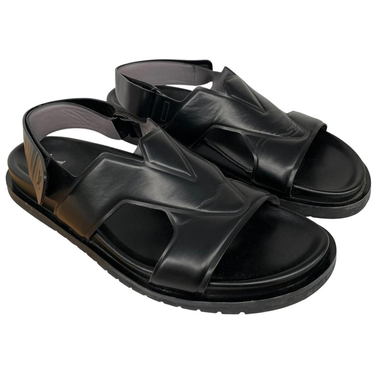 Louis Vuitton LV Black Calf Leather Oasis Sandals