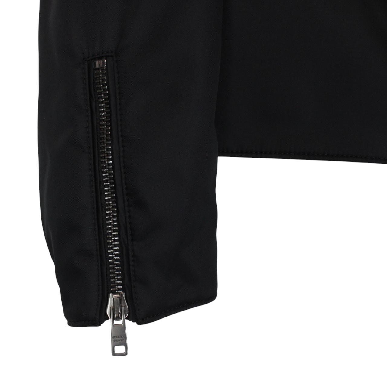 Prada Re-Nylon Veste De Moto Black Padded Biker Jacket