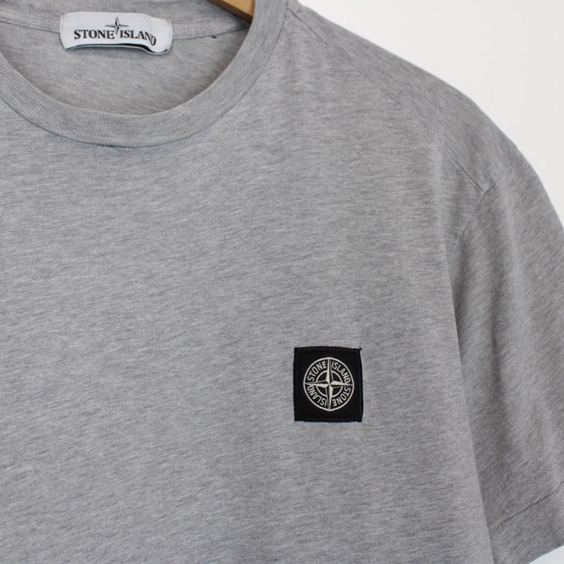Stone Island Grey Short Sleeve Compass Logo T-Shirt