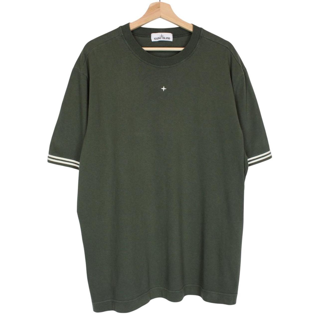 Stone Island AW 2020 Green Short Sleeve Cotton Compass Logo T-Shirt
