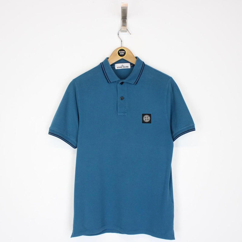 Stone Island Blue Short Sleeve Compass Polo Shirt