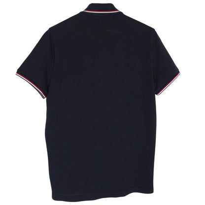 Moncler Maglia Manica Corta Navy Blue Short Sleeve Cotton Polo Shirt