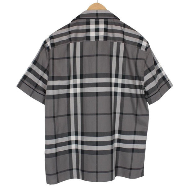Burberry Grey Paignton Nova Check Short Sleeve Cotton Shirt