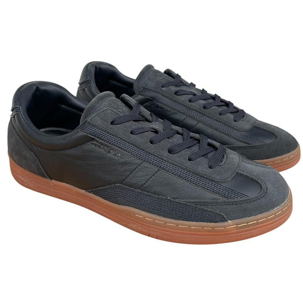 Stone Island AW 2022 Navy Blue Suede Trimmed Low Top Trainers