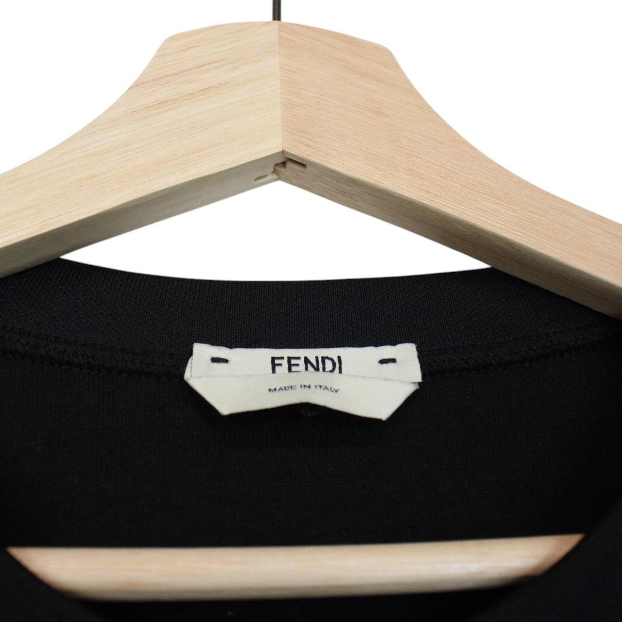 Fendi black sweatshirt featuring Zucca monogram pattern and logo print.