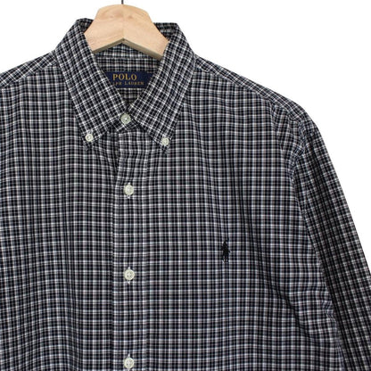 Polo Ralph Lauren Black and White Checked Long Sleeve Cotton Shirt