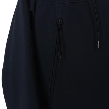 CP Company Navy Blue Full Zip Hooded Soft Shell Goggle Jacket