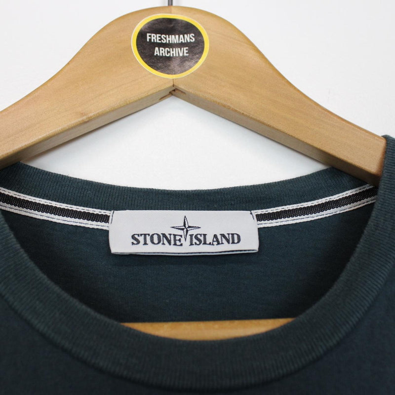 Stone Island Petrol Green Short Sleeve Logo Print Cotton T-Shirt