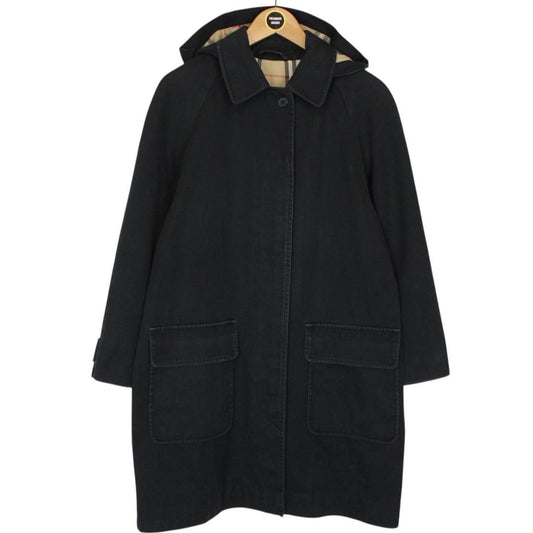 Burberry London Black Cotton Hooded Coat