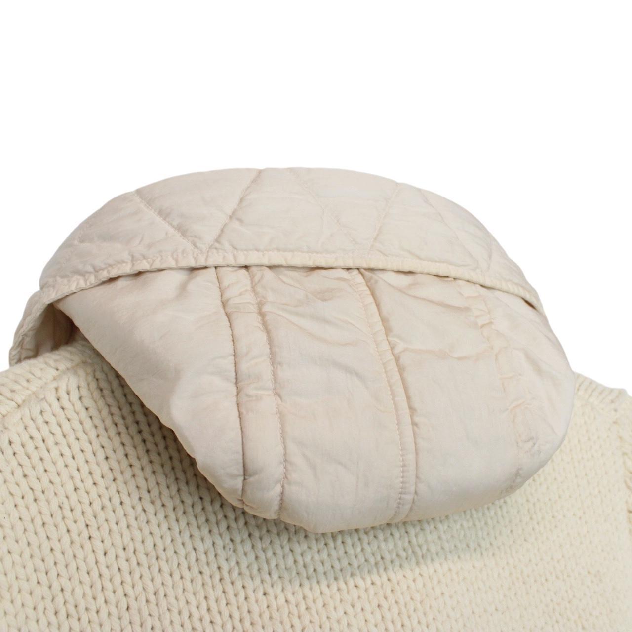Stone Island AW 2020 Cream Double Breasted Wool Blend Knit Cardigan Jacket