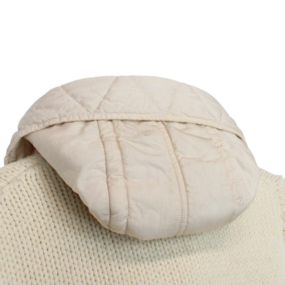 Stone Island AW 2020 Cream Double Breasted Wool Blend Knit Cardigan Jacket