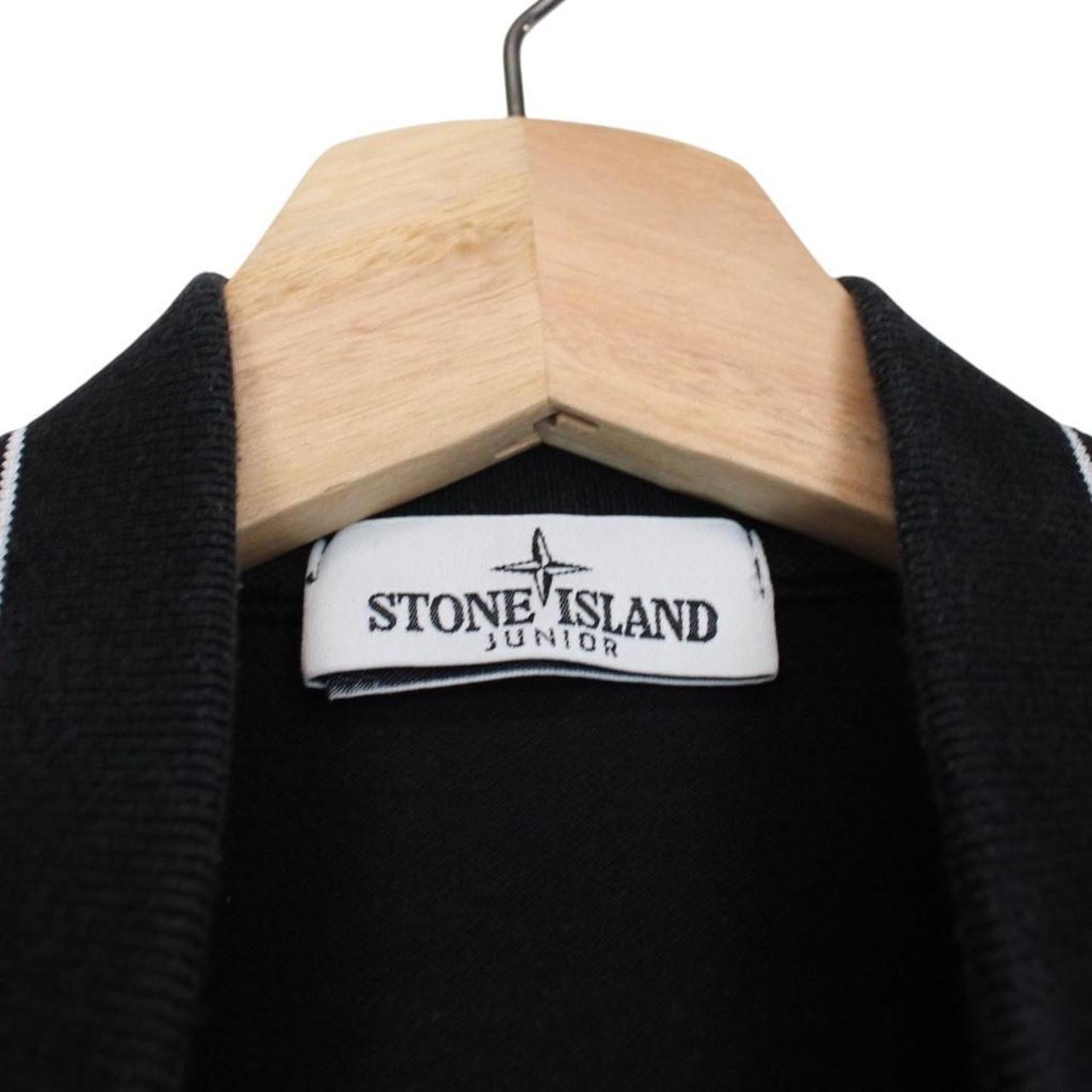 Stone Island Junior AW 2020 Black Long Sleeve Compass Cotton Polo Shirt