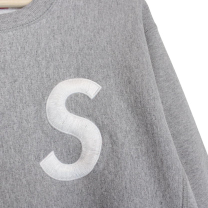 Supreme Grey and White S Logo Cotton Sweatshirt Jumper
