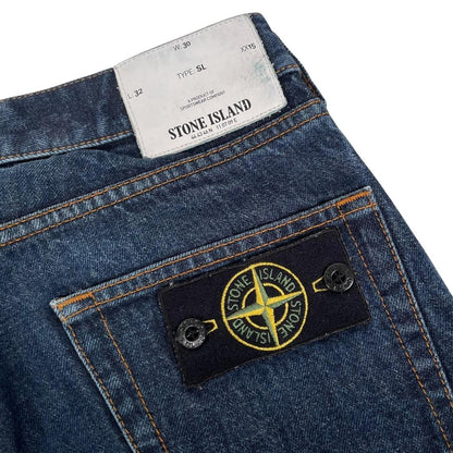 Stone Island Navy Blue Slim Fit Denim Jeans