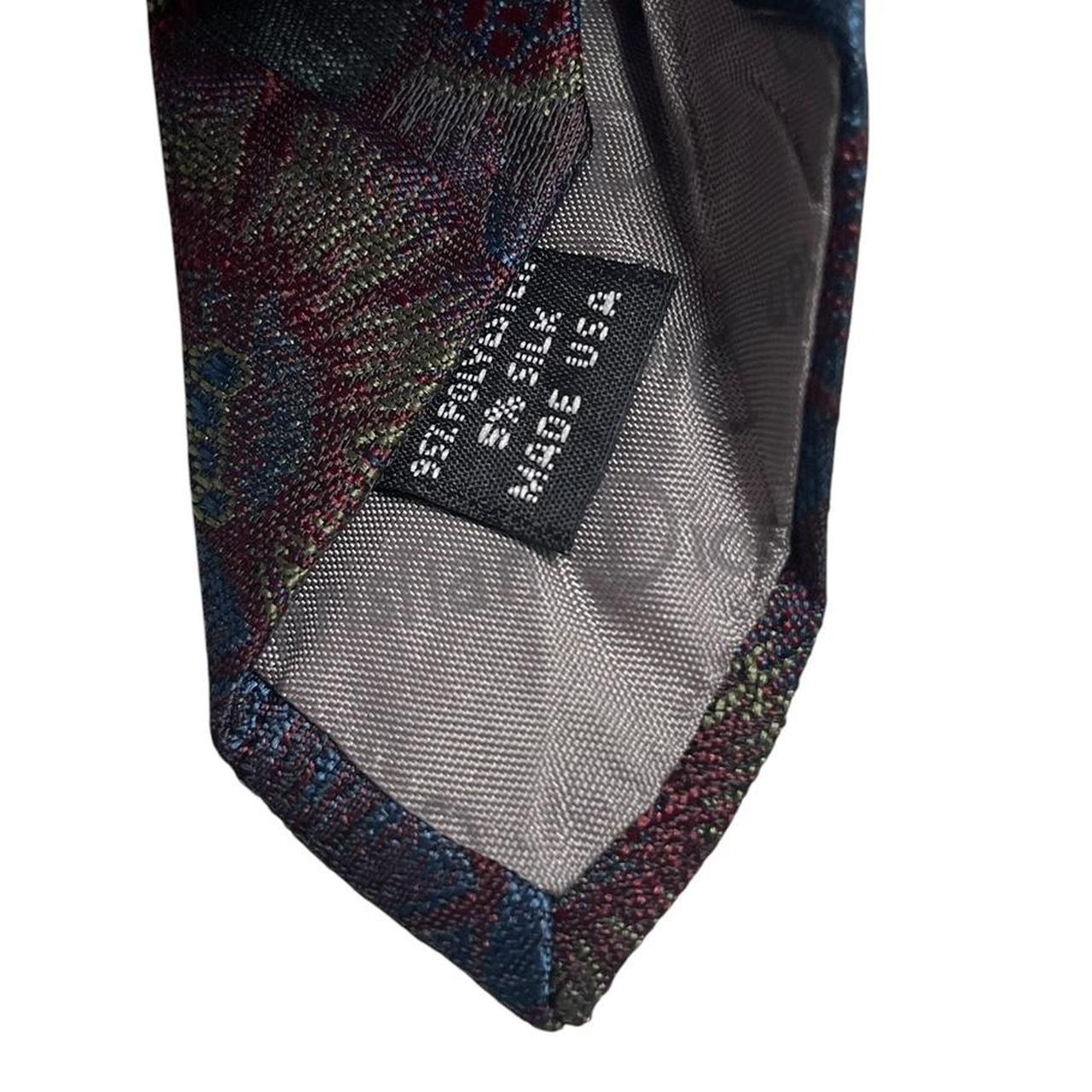 Christian Dior multicoloured tie featuring intricate patterns in silk and polyester.