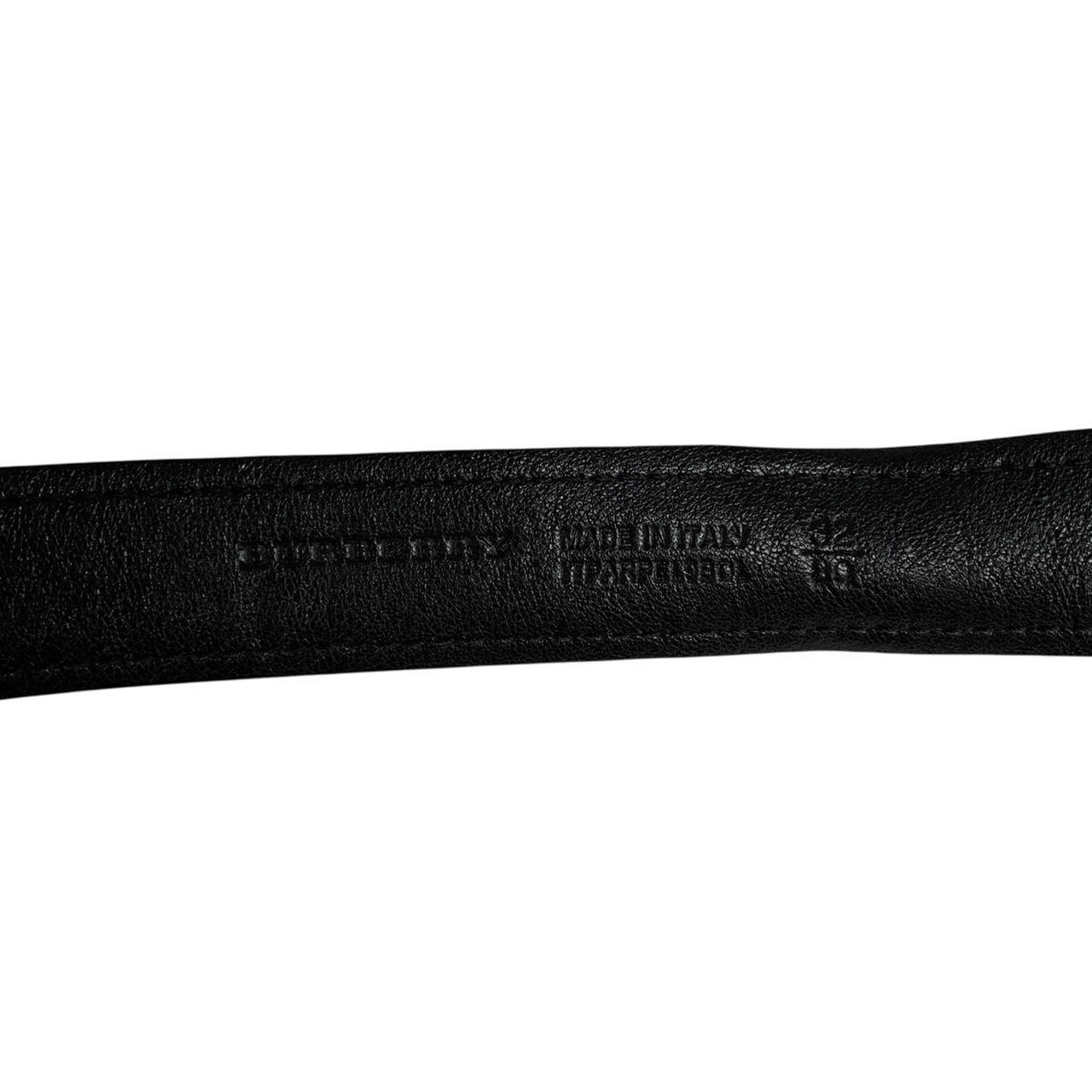 Burberry London Beige and Black Nova Check Thin Leather Belt