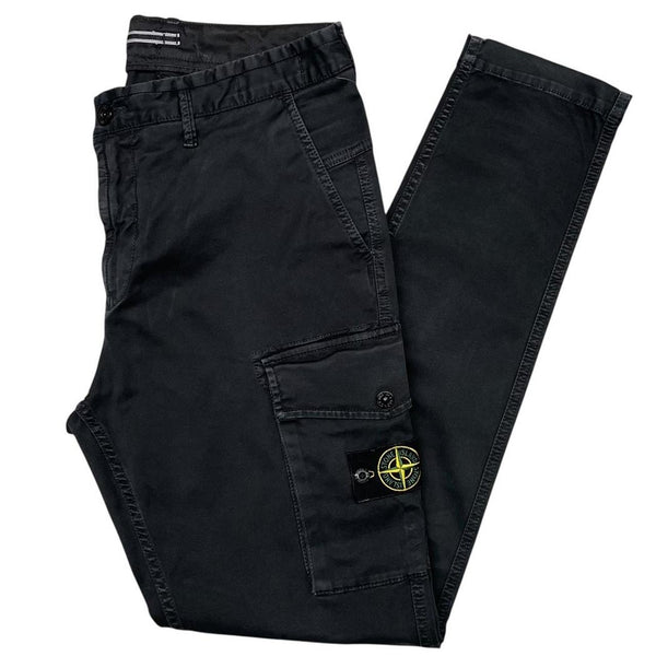 Stone Island AW 2020 Black Slim Fit Cargo Trousers