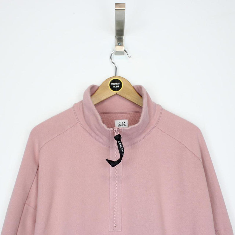 CP Company Pink 1/4 Zip Lens Sweatshirt Jumper