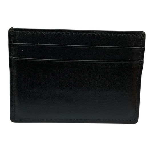 Gucci Black and Gold Logo Print Leather Card Holder