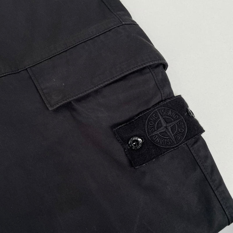 Stone Island Ghost AW 2021 Black RE-T Fit Cargo Trousers