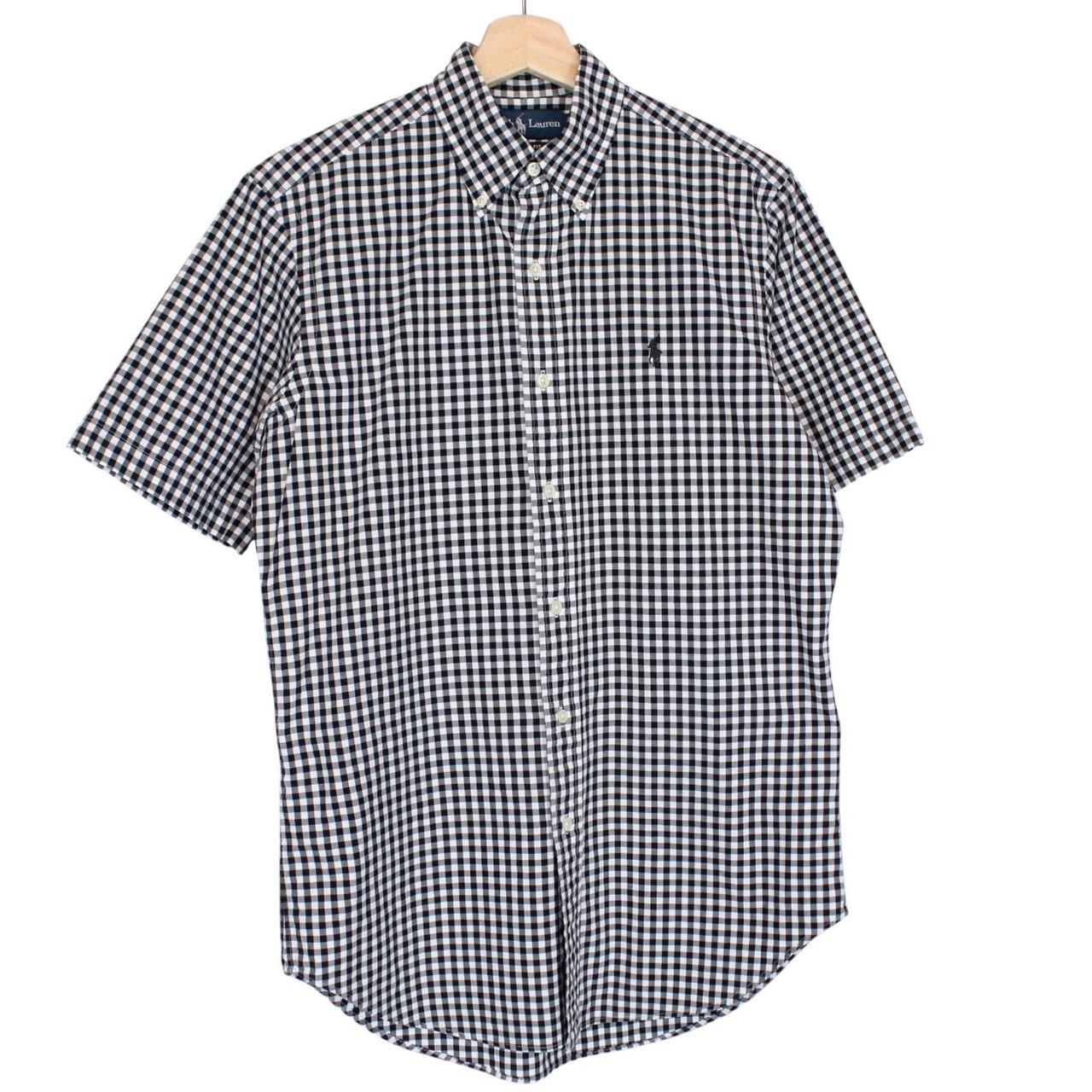 Polo Ralph Lauren Black and White Gingham Check Short Sleeve Cotton Shirt