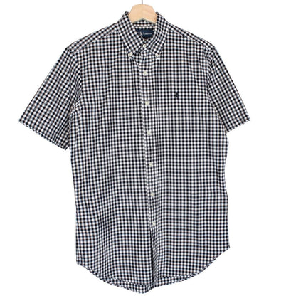 Polo Ralph Lauren Black and White Gingham Check Short Sleeve Cotton Shirt