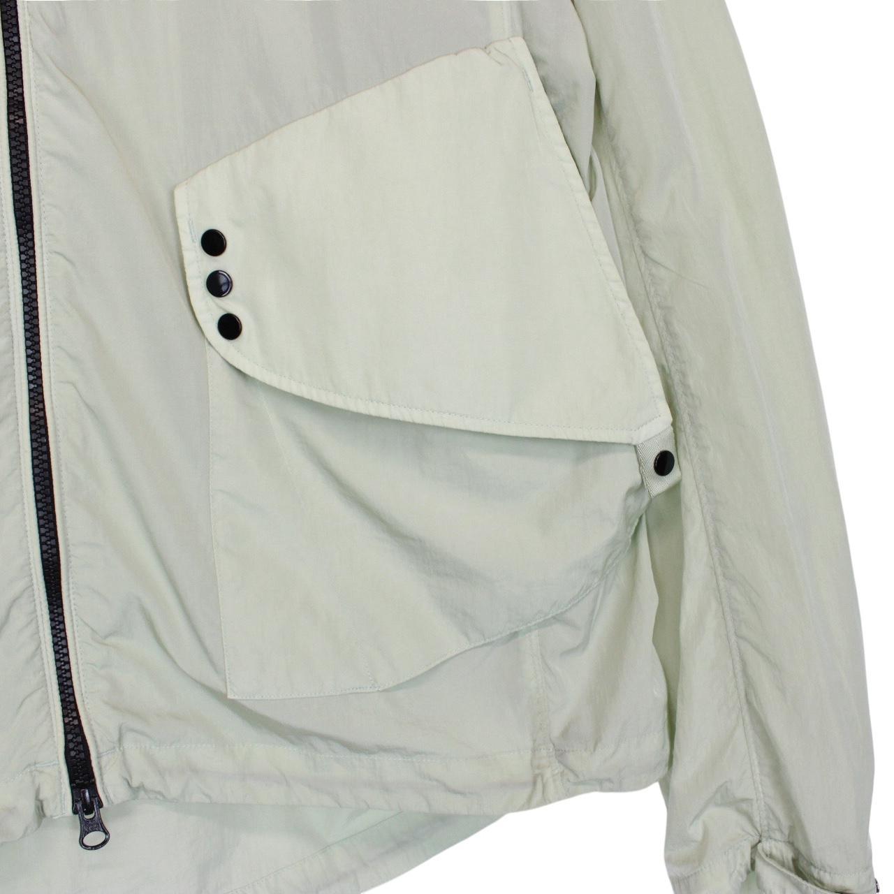 CP Company Pale Green Full Zip Chrome Nylon Garment Dyed Goggle Jacket