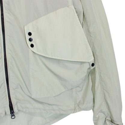 CP Company Pale Green Full Zip Chrome Nylon Garment Dyed Goggle Jacket