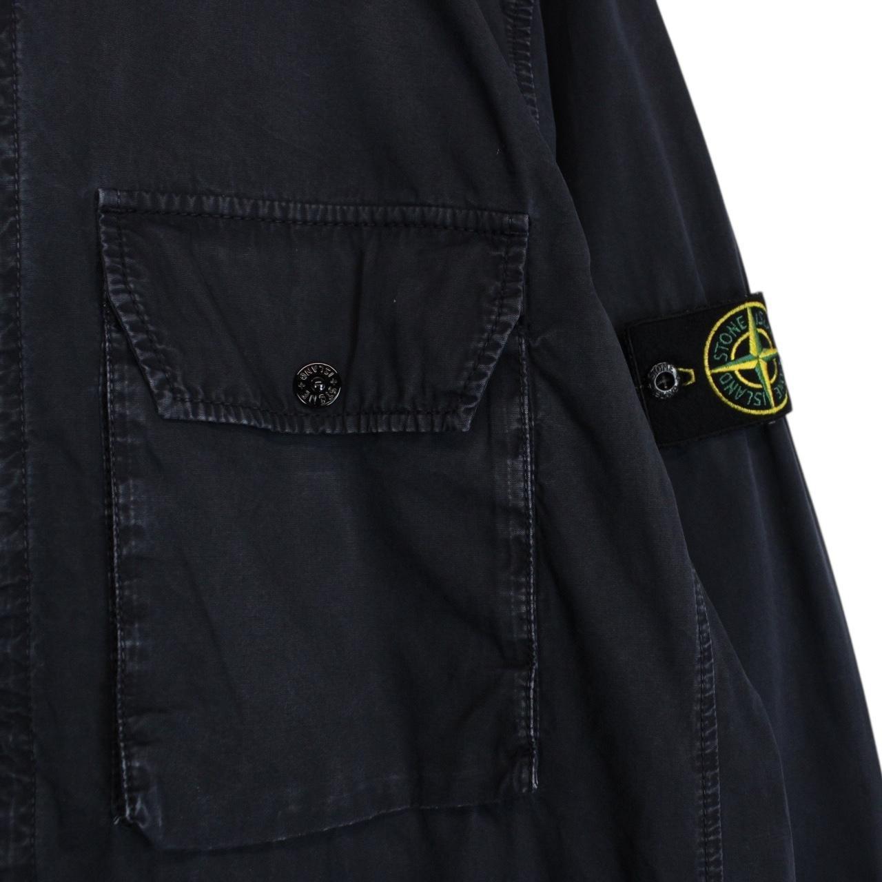 Stone Island AW 2022 Navy Blue Full Zip Cotton Overshirt Jacket