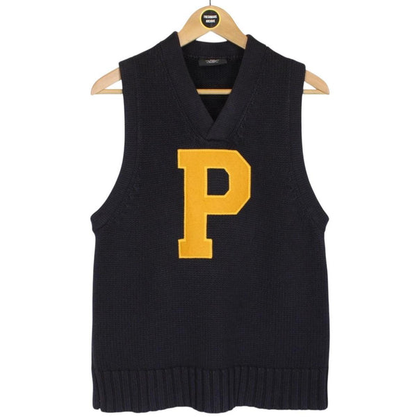 Vintage Ralph Lauren Polo Jeans Co Navy Blue Cotton Knit Sweater Vest