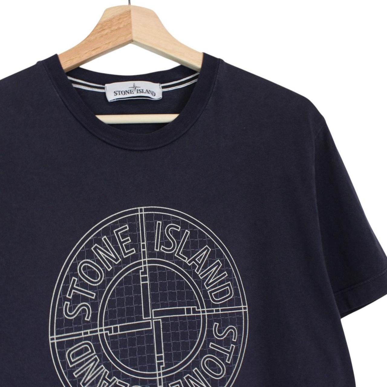 Stone Island AW 2016 Navy Blue Short Sleeve Cotton Logo Print T-Shirt
