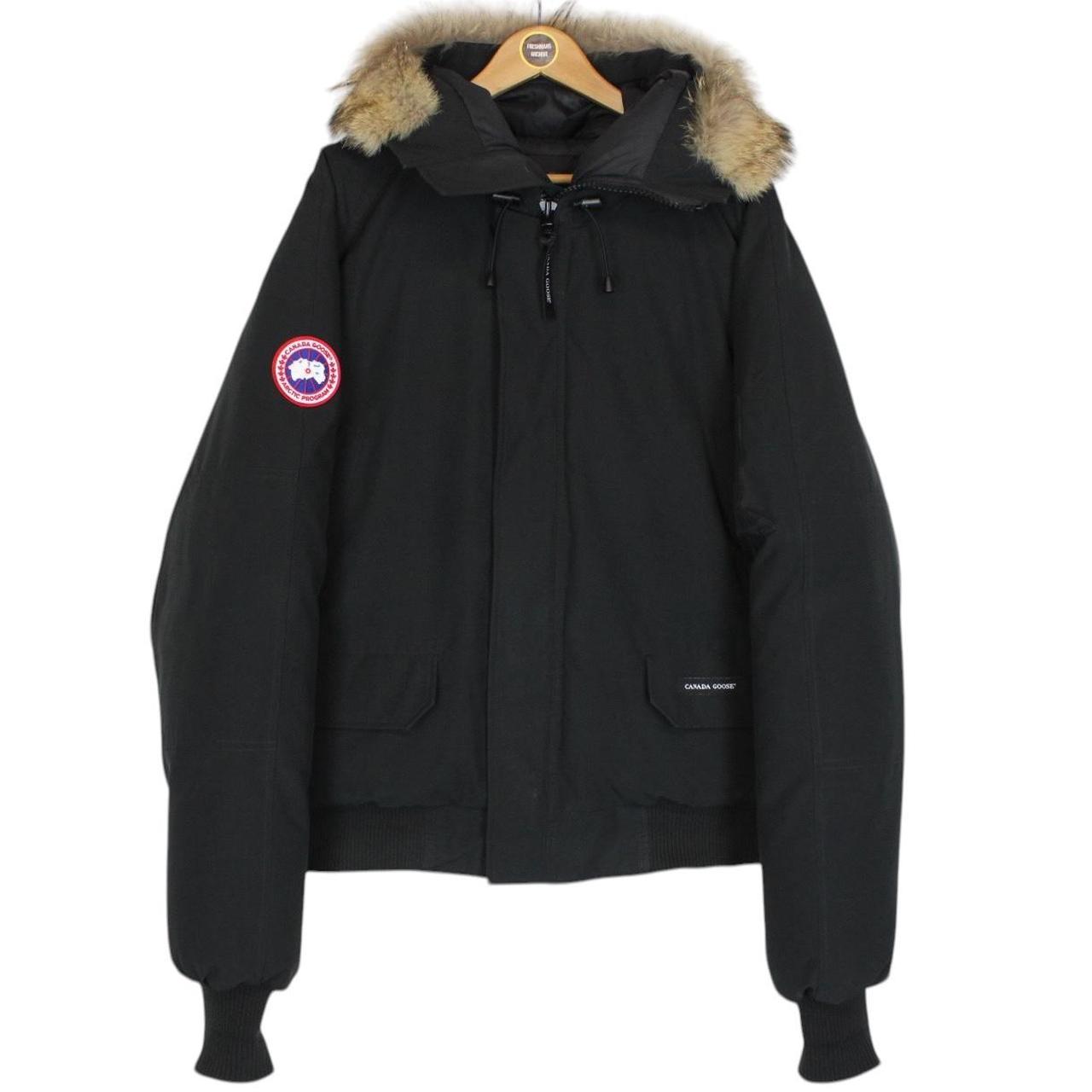 Canada Goose Black Chilliwack Bomber Down Jacket with Fur Trim
