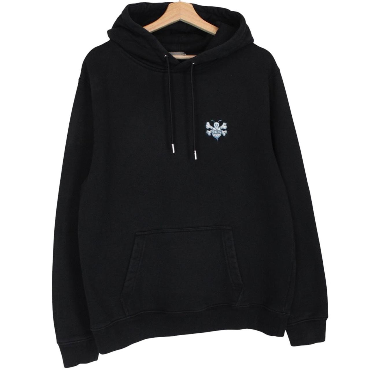 Dior hoodie in cotton featuring Shawn Stussy bee embroidery and logo details.